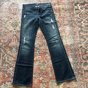 7 for All Mankind Bootcut Women's Distressed Blue Jeans, size 27 NWOT